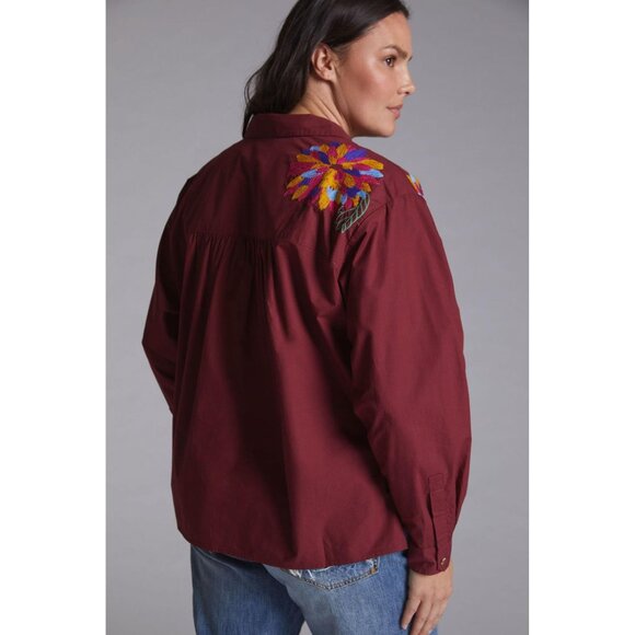 Anthropologie Maeve Embroidered Buttondown - Picture 6 of 13